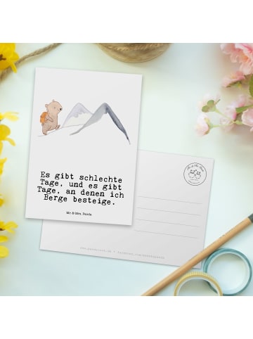 Mr. & Mrs. Panda Grußkarte Bär Bergsteigen mit Spruch in Weiß