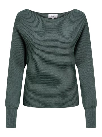 ONLY Kurzer Stretch Strickpullover Langarm Sweater ONLADALINE in Grün