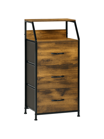 HOMCOM Kommode-44L x 29B x 92H cm-Rustikal-Braun