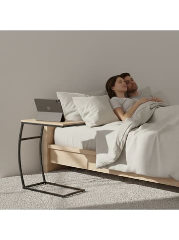 relaxdays Beistelltisch in Holzoptik/ Schwarz - (B)47,5 x (H)58,5 x (T)25 cm