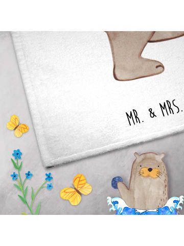 Mr. & Mrs. Panda Gästehandtuch Papa Bär ohne Spruch in Weiß