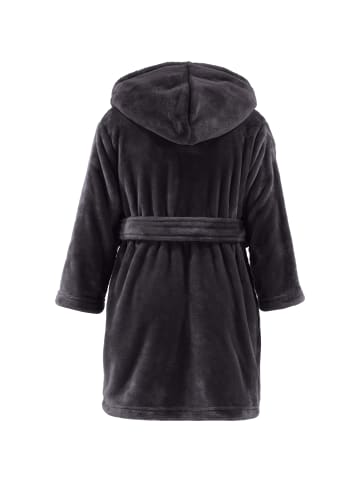REDBEST Fleece Kinder-Bademantel mit Kapuze Perris in anthrazit