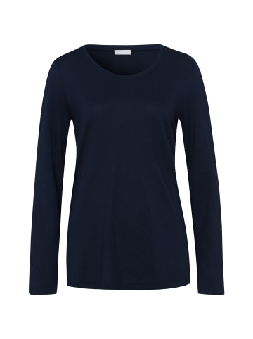 Hanro Schlafanzug Shirt Langarm Sleep & Lounge in Deep Navy