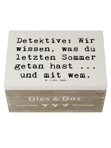 Mr. & Mrs. Panda Geschenkbox Spruch Detektiv Geheimnisse mit Spruch in Weiß