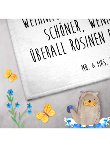 Mr. & Mrs. Panda Handtuch Fuchs  Schlittschuhe mit Spruch in Weiß
