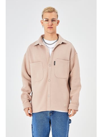 Megaman Hemdjacke Oversize Fit Übergangsjacke in Beige