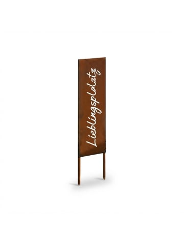 relaxdays Edelrost-Gartendeko "Lieblingsplatz" in Braun - 85 x 28 cm