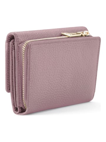 Lazarotti Bologna Leather XL Geldbörse mit Zip-Around Fach Leder 14 cm in rose