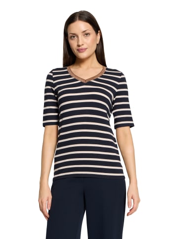 Betty Barclay Ringelshirt mit V-Ausschnitt in Dark Blue/Nature