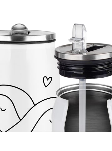 Mr. & Mrs. Panda Trinkflasche Pinguine Kuscheln ohne Spruch in Weiß