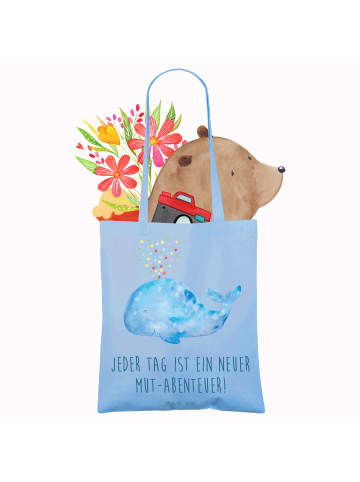 Mr. & Mrs. Panda Schultasche Angst überwinden Abenteuer mit Spruch in Sky Blue