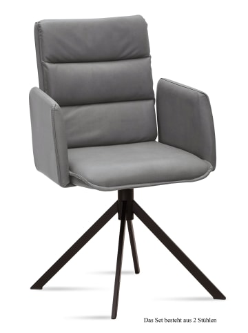 58 aufm Kessel ARMLEHNSTUHL (2er-Set) Dulci 52x92x60 Schwarz/Khaki