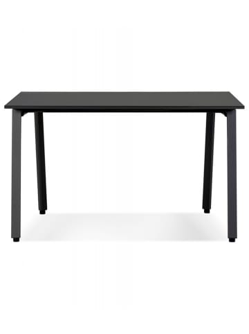 KADIMA DESIGN Gerader Schreibtisch AMADEUS aus Holz und Metall | 160x80x74,5 cm in Schwarz