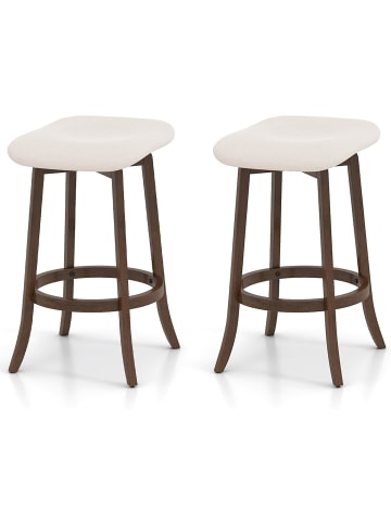 COSTWAY Barhocker 2er Set in Braun