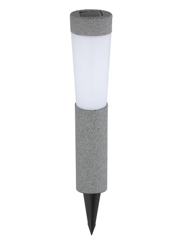 Globo lighting Solarleuchte "SOLARLEUCHTE KUNSTSTOFF STEINGRAU, 1XLED" in silver