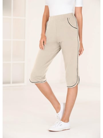 GOLDNER Caprihose Stilvolle Sommerhose mit Schlupfbund in stein / schwarz