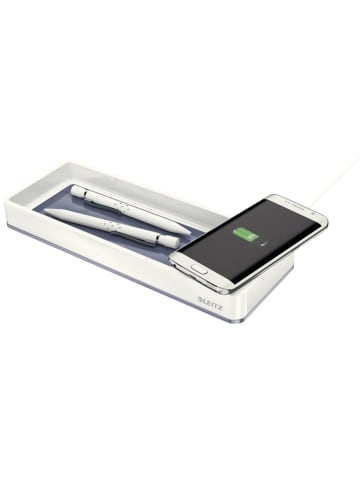 Leitz Stifteschale Wow Duo Colour mit Induktionsladegerät weiß