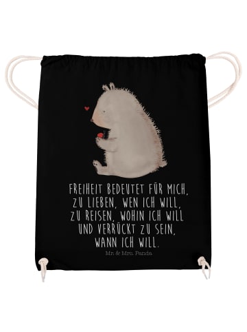 Mr. & Mrs. Panda Drawstring Bag Bär Marienkäfer mit Spruch in Schwarz
