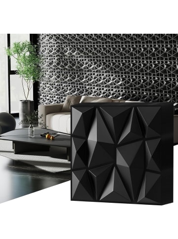 COSTWAY 100 Stück 3D Wandpaneele Diamant 30x30cm in Schwarz