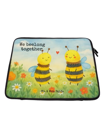 Mr. & Mrs. Panda Laptop Hülle Biene Verliebt Design mit Spruch in Weiß