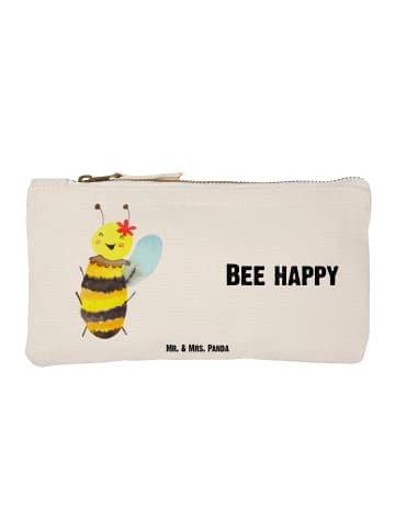 Mr. & Mrs. Panda Schminktasche Biene Happy mit Spruch in Weiß