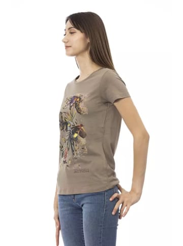 Trussardi Action Weiß Braun Baumwolle Damen T-Shirt