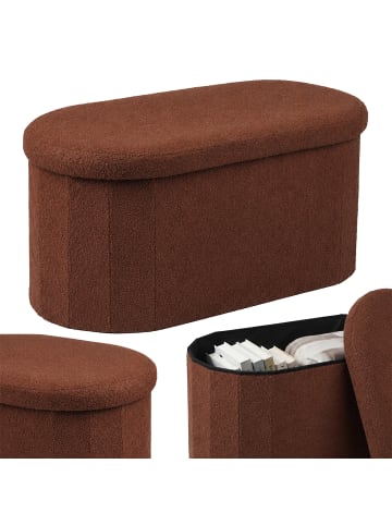 relaxdays Sitzbank in Dunkelbraun - (B)76 x (H)38 x (T)38 cm