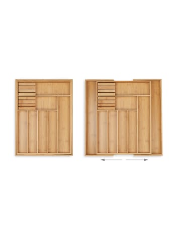 relaxdays Besteckkasten in Natur - (B)45 x (H)5,5 x (T)44,5 cm