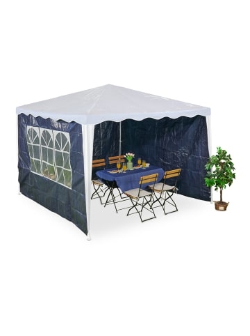 relaxdays 3 x Pavillon-Seitenteile in Blau - 2 x 3 m