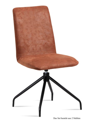 58 aufm Kessel ESSZIMMERSTUHL drehbar (2er-Set) Divona 47x92x60 Schwarz/Cognac