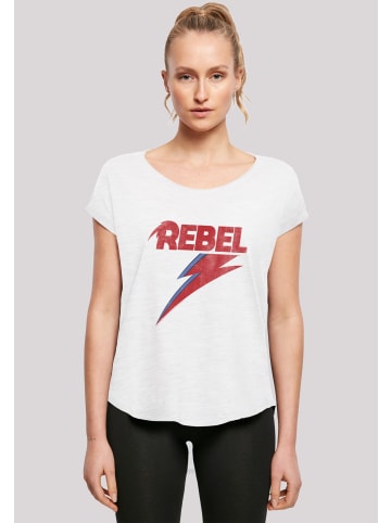 F4NT4STIC Long Cut T-Shirt David Bowie Distressed Rebel in weiß