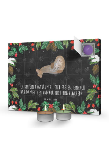Mr. & Mrs. Panda Duftkerzen Adventskalender Robbe Lachen mit Spruch in Kreidetafel