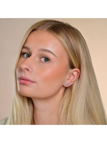 Adeliás Damen Ohrringe – Ohrstecker aus 925 Silber mit Zirkonia in silber