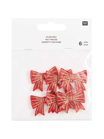 Rico Design Nonbook - Filzstreu Schleifen Rot-Gold