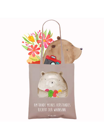 Mr. & Mrs. Panda Tote Bag Bär Gefühl mit Spruch in Braun Pastell