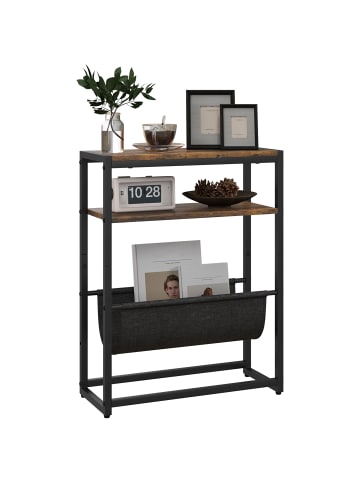HOMCOM Beistelltisch in Rustikal-Braun 43L x 18B x 56H cm