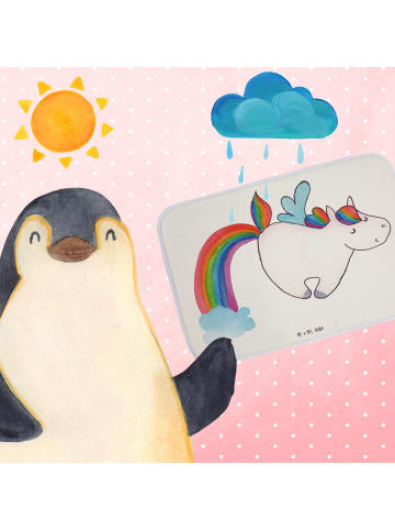 Mr. & Mrs. Panda Badematte Einhorn Fliegendes Pferd ohne Spruch in Weiß