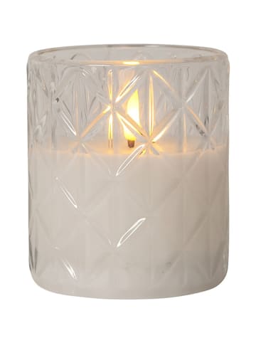 STAR Trading LED Kerze Flamme Romb, weiß, 10x8,5cm in Transparent