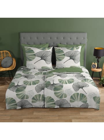 Good Morning Renforcé Wendebettwäsche in grün-weiß