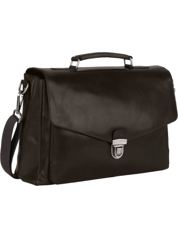 Leonhard Heyden Roma Aktentasche Leder 40 cm Laptopfach in schwarz