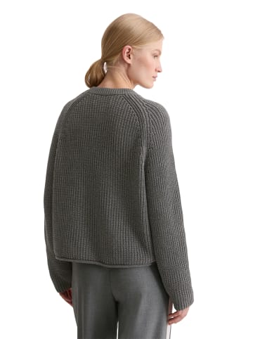 Marc O'Polo Cropped Oversize-Zip-Cardigan in Warm Granite Melange