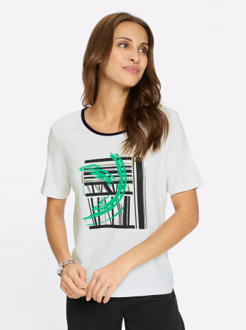 WITT WEIDEN Kurzarmshirt in weiß-schwarz-bedruckt