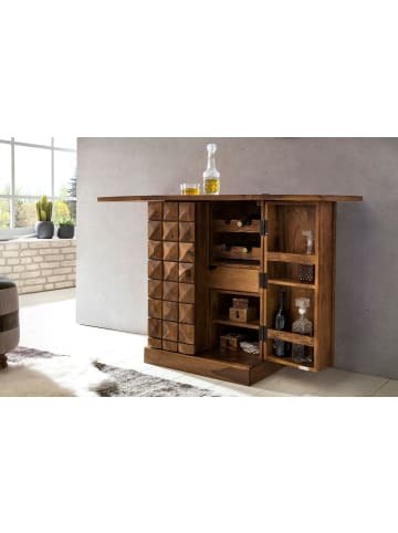 KADIMA DESIGN Hausbar Massivholz 65x91x50 cm Weinbar ausklappbar, Kleine in Massivholz