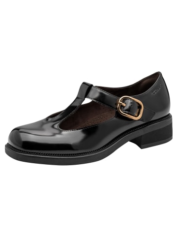 Tamaris WIDE FIT Slipper in BLACK PAT.