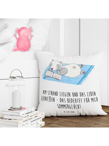 Mr. & Mrs. Panda kissen 40 x 40 Sommerglück mit Spruch in Weiß
