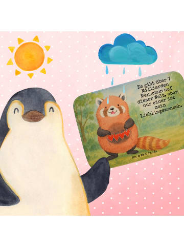 Mr. & Mrs. Panda Badezimmerteppich Roter Panda Design mit Spruch in Weiß