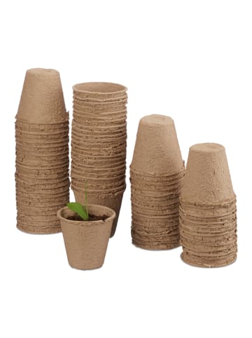 relaxdays 240x Anzuchttöpfe in Beige