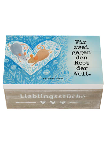 Mr. & Mrs. Panda Box Mäuse Herz Design mit Spruch in Weiß