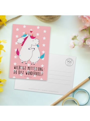 Mr. & Mrs. Panda Wanddeko Einhorn Mitteilung mit Spruch in Rot Pastell