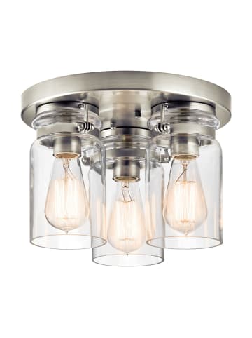 Licht-Erlebnisse Deckenlampe Ø 28.2 x (H)20.1 cm in Nickel gebürstet Klar/Transparent